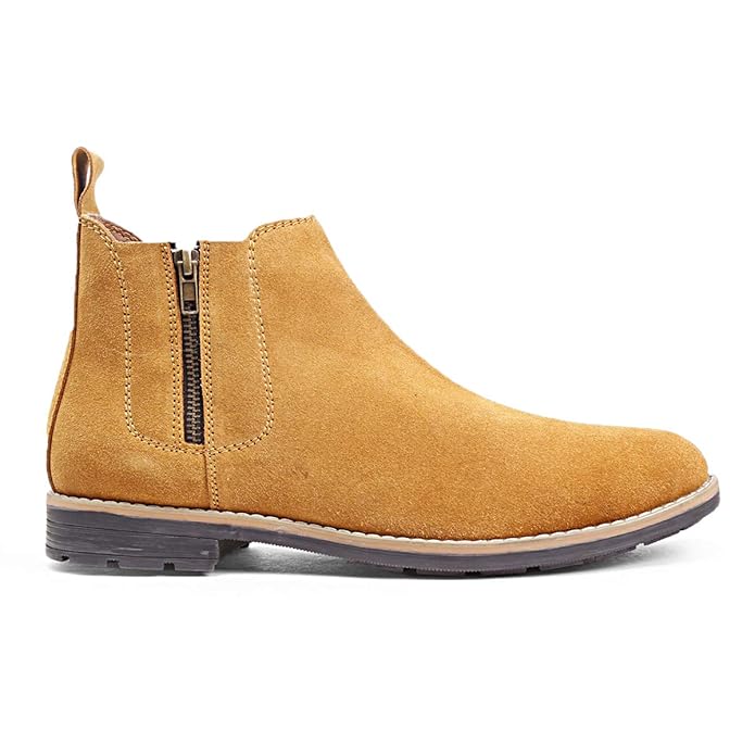 AADI Men's Synthetic Leather Lightweight Comfortable Trendy Outdoor Casual Shoes Slip On Chelsea Boots