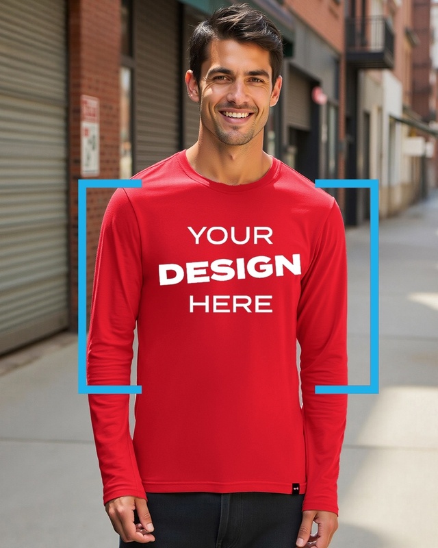 Men's Red Customizable T-shirt
