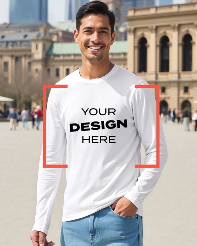 Men's White Customizable T-shirt