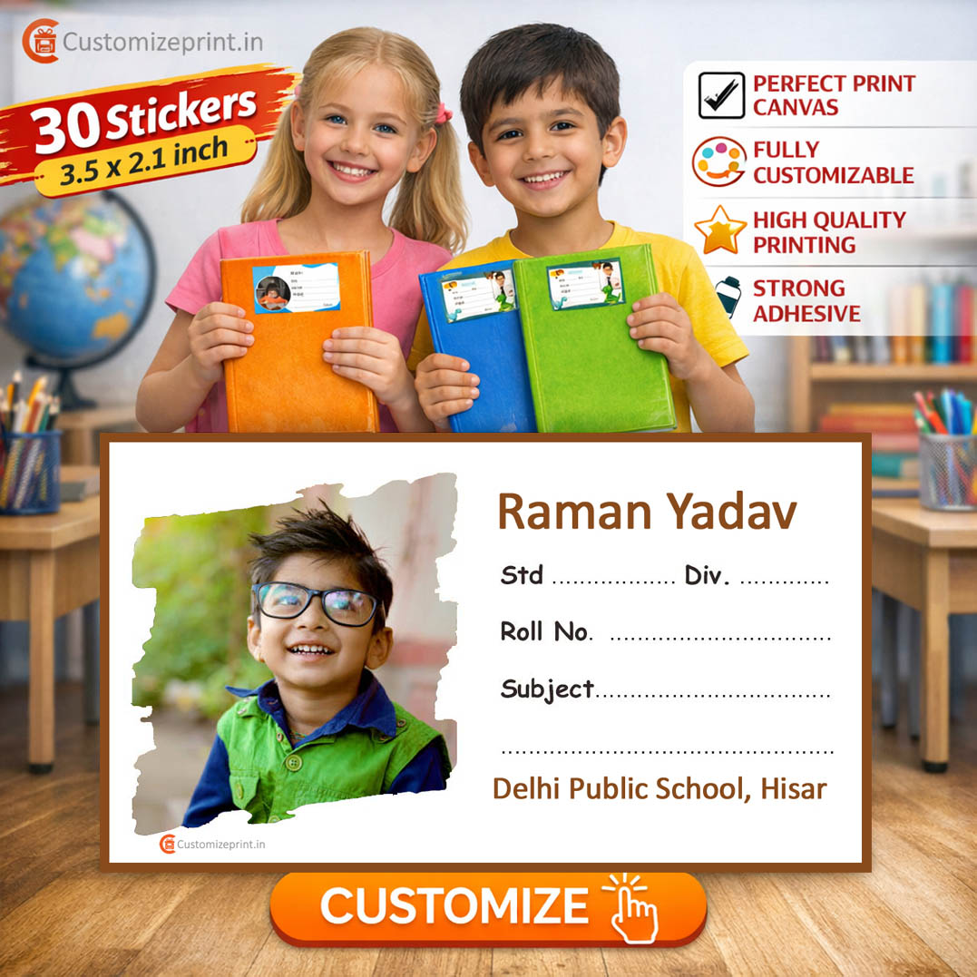 Personalized 30 pcs School Notebook Name Stickers D-21