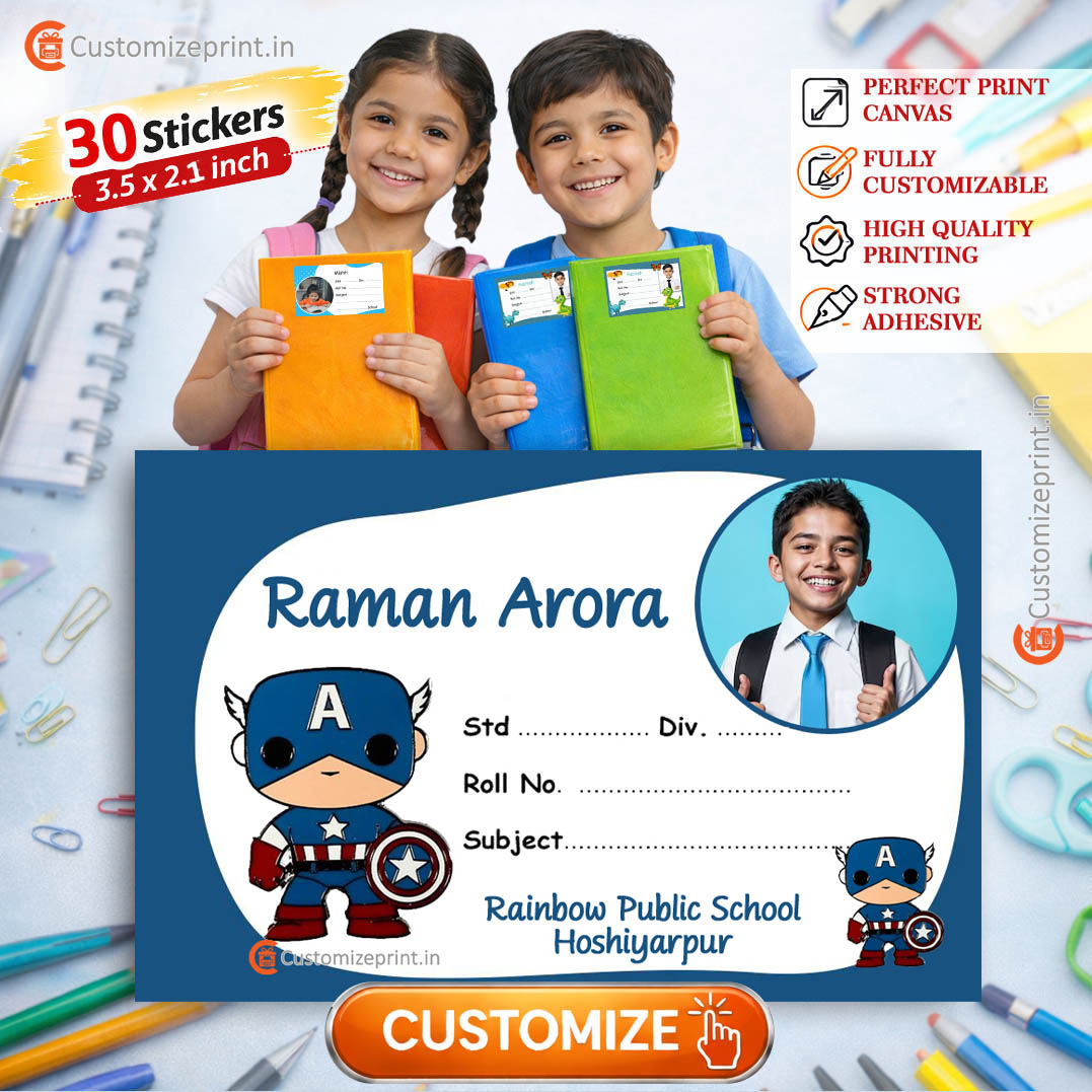 Personalized 30 pcs School Notebook Name Stickers D-27