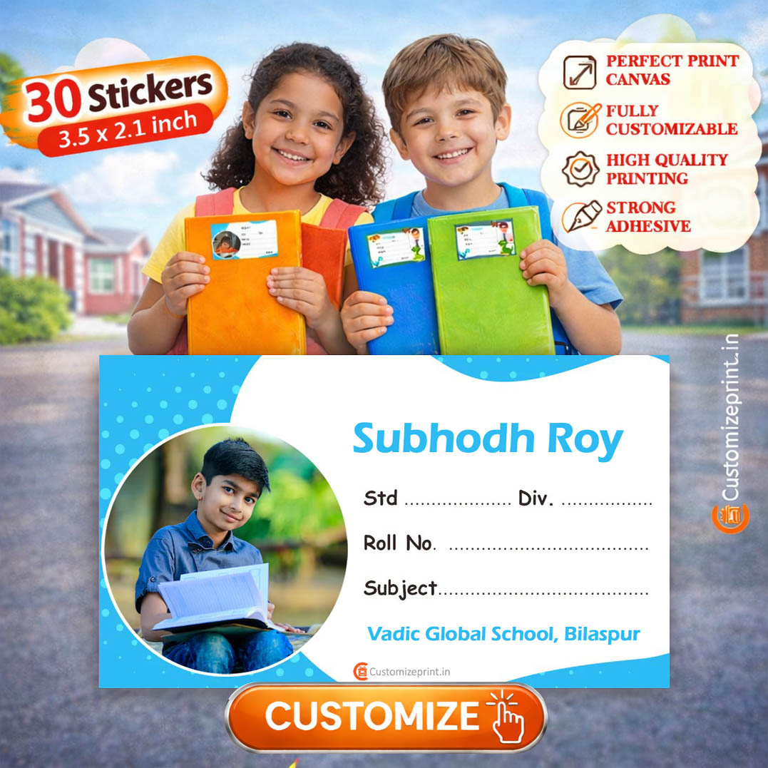 Personalized 30 pcs School Notebook Name Stickers D-28