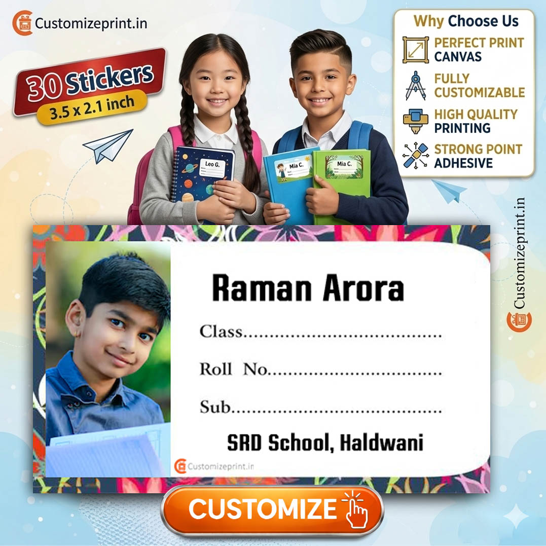 Personalized 30 pcs School Notebook Name Stickers D-30