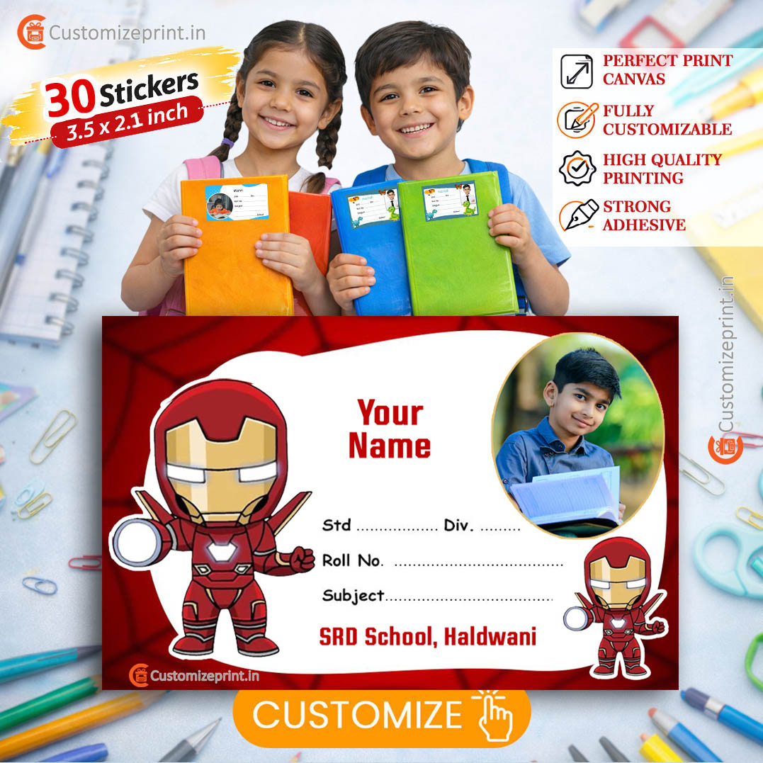 Personalized 30 pcs School Notebook Name Stickers D-31