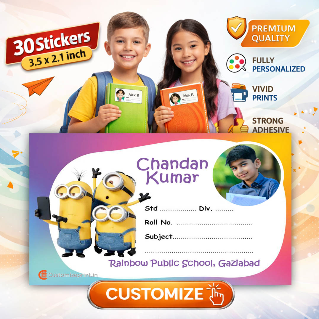 Personalized 30 pcs School Notebook Name Stickers D-32