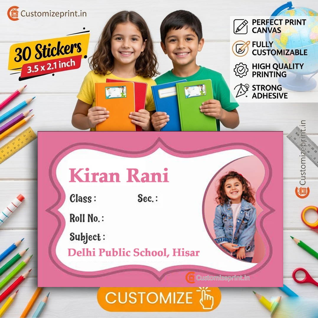 Personalized 30 pcs School Notebook Name Stickers D-4