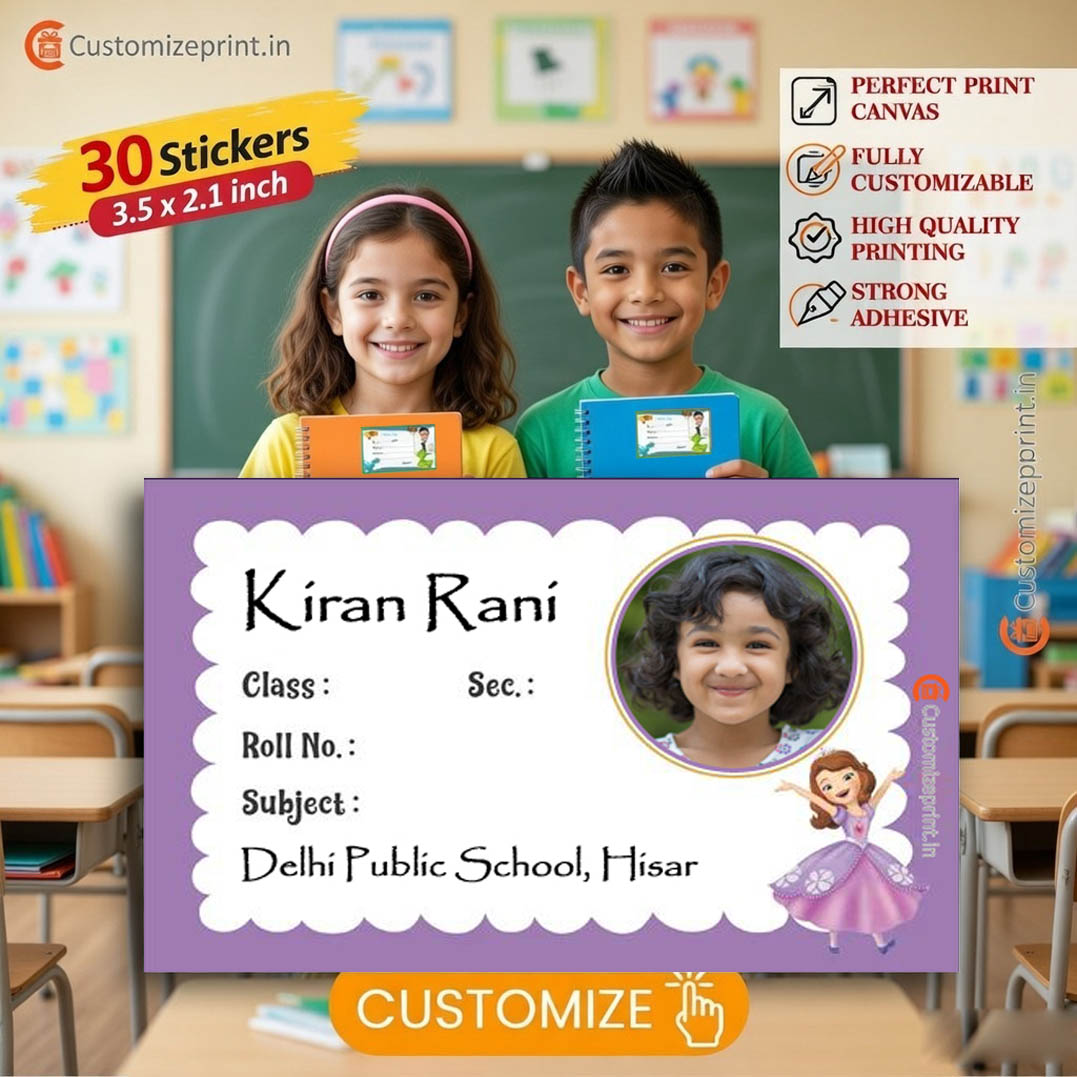 Personalized 30 pcs School Notebook Name Stickers D-6