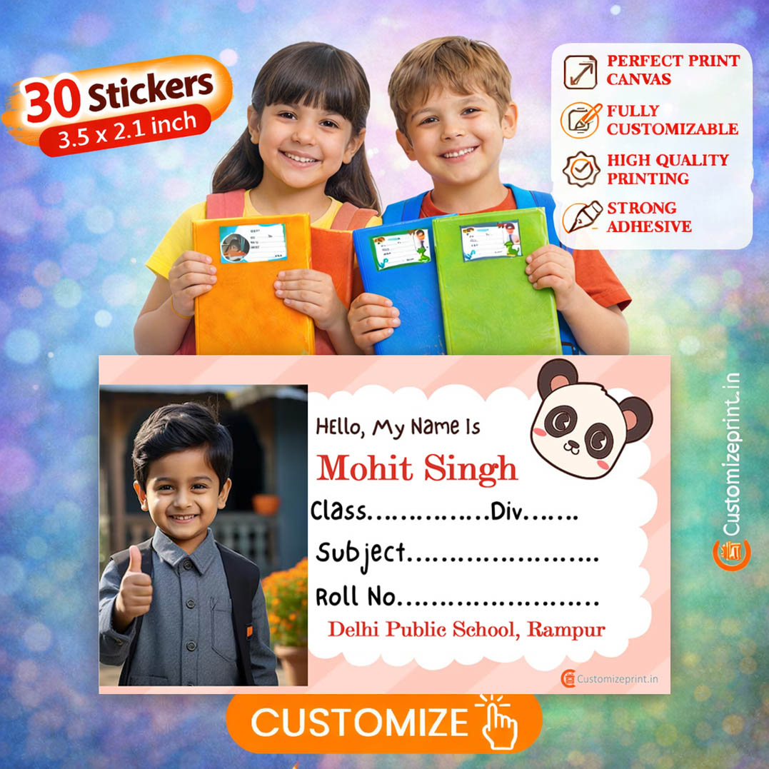 Personalized 30 pcs School Notebook Name Stickers D-8