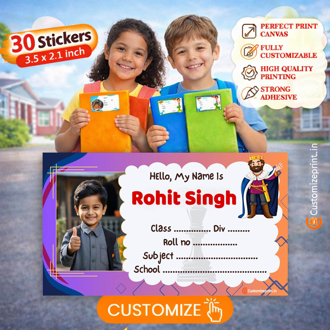 Personalized 30 pcs School Notebook Name Stickers D-9