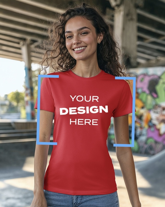 Women's Red Customizable T-shirt